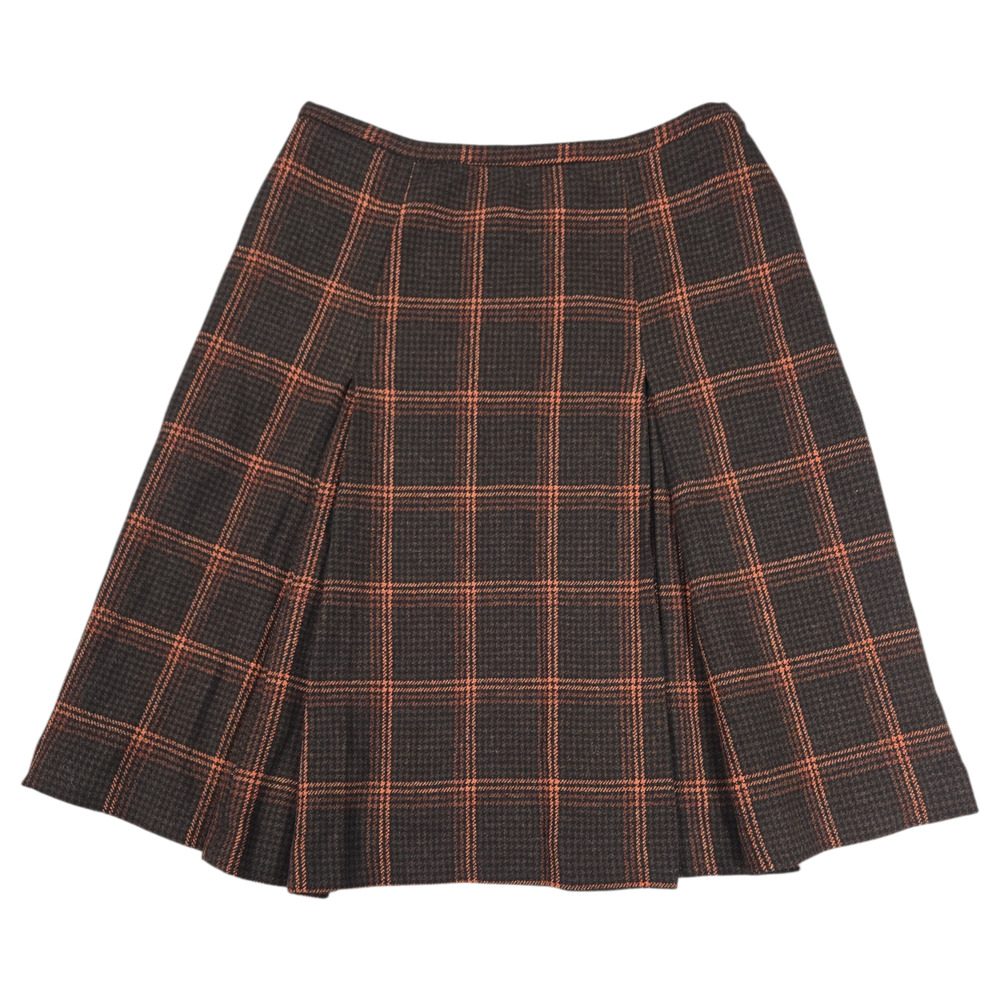 Laura Leigh Wom 10 Brown Wool Pleated Skirt Y2K Academia Schoolgirl Fall Winter